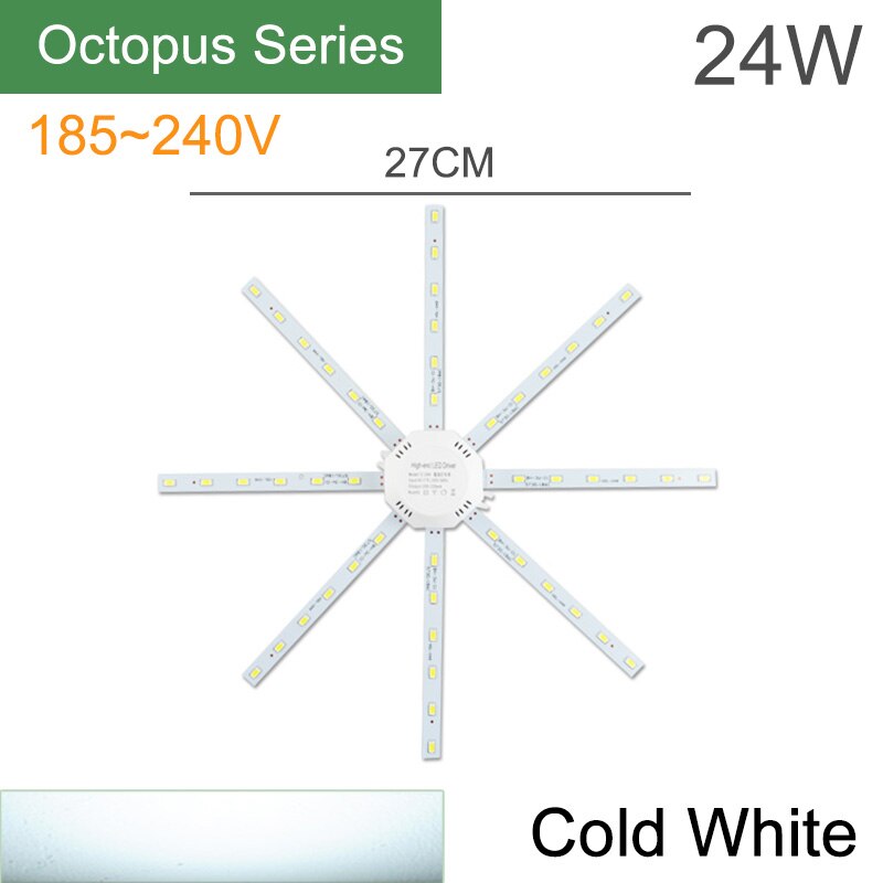 Kaguyahime magnetisk ledet modul lys 12w 16w 20w 24w ledet downlight magnet tilbehør blekksprut tallerken ringe ledet lampe 220v til tak: 24w blekksprut kaldt