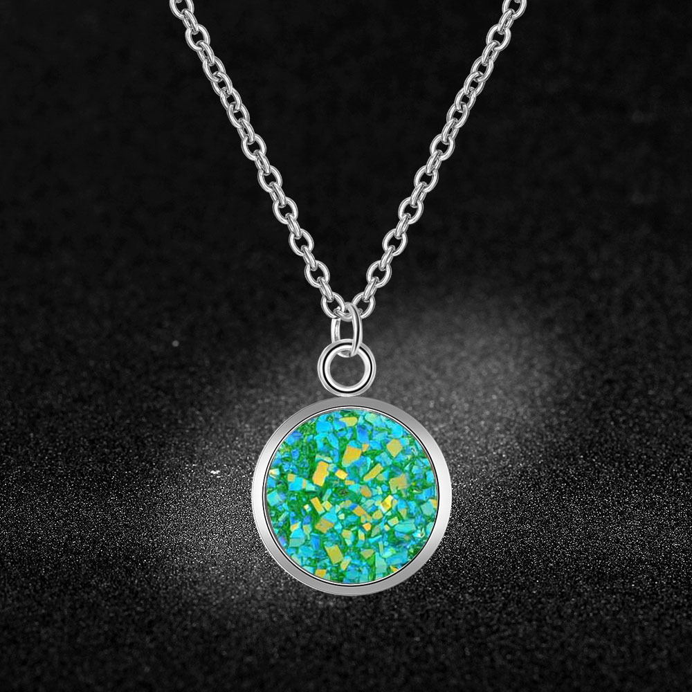 AAAAA 100% Roestvrij Staal Shining Resin Charm Ketting voor Vrouwen Nooit Aantasten Sieraden Ketting: JN149-8