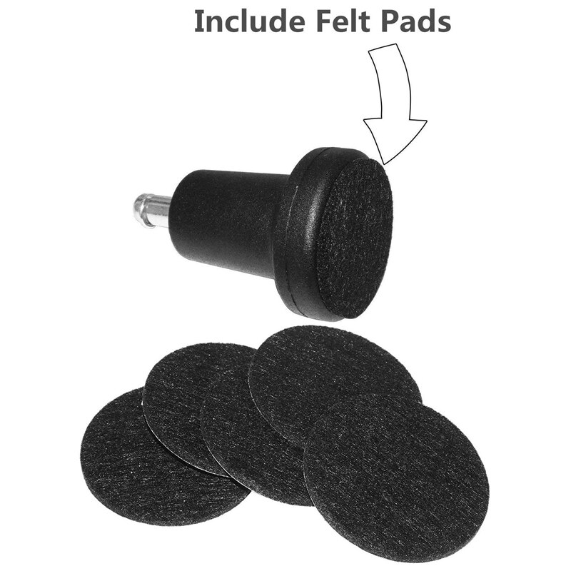 Hthl -10 stuks/set belglijders vervanging voor bureaustoel zonder wielen vaste stationaire wielvoet mat zwart