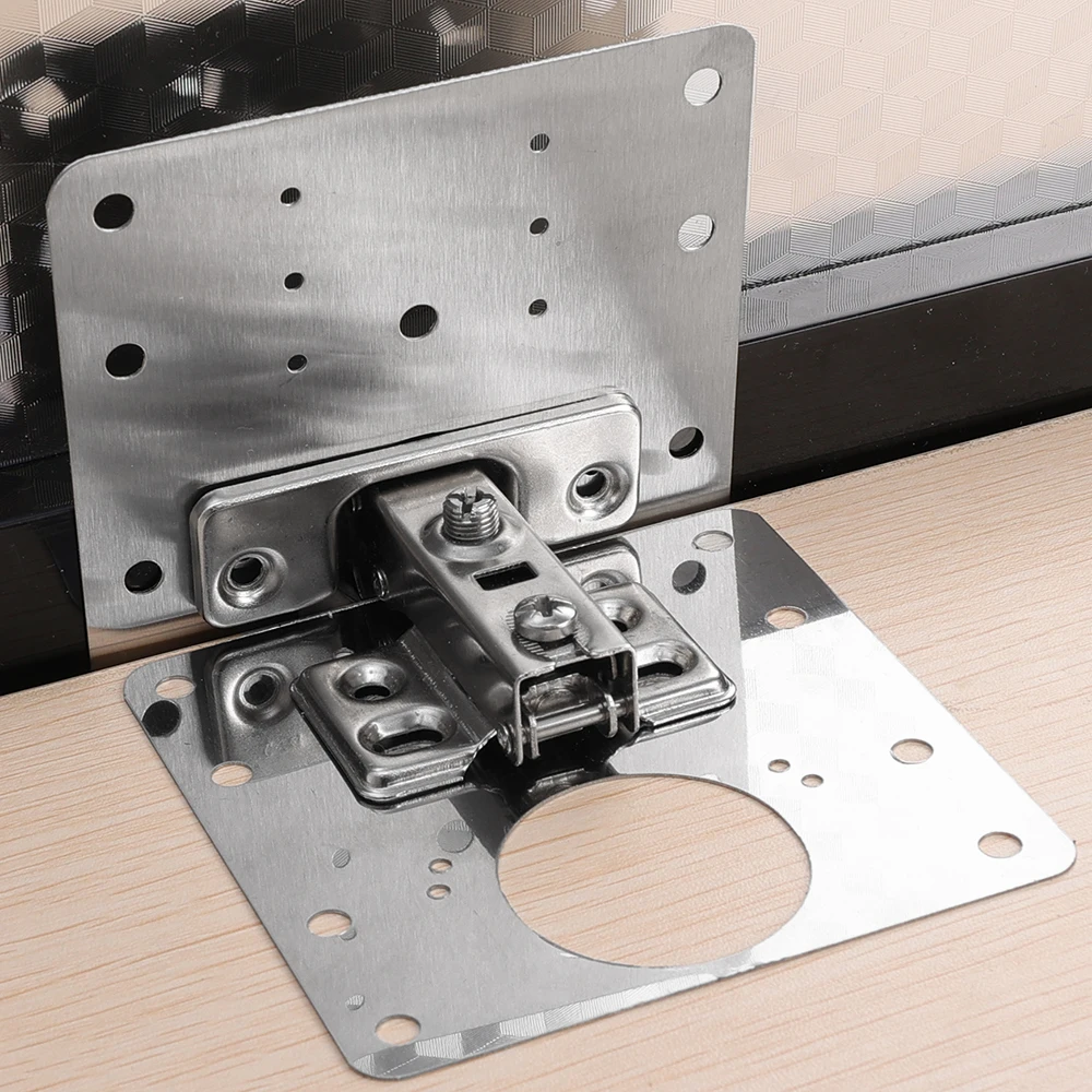 2/16Pcs Cabinet Hinge Repair Plate Kit Flat Screws Fixing Brace Brackets Kitchen Cupboard Door Hinge Mounting Furniture Hardware