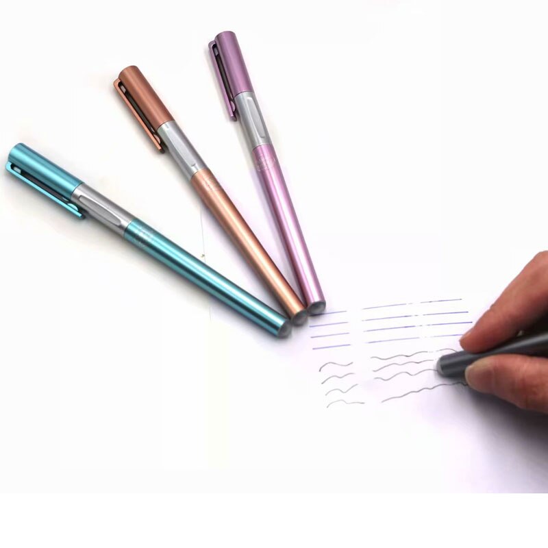 4Pcs/ Set 0.38mm Erasable Rod Gel pen Handle Blue / Black Ink Pen Rod for School Office Writing Supplies Kids Stationery