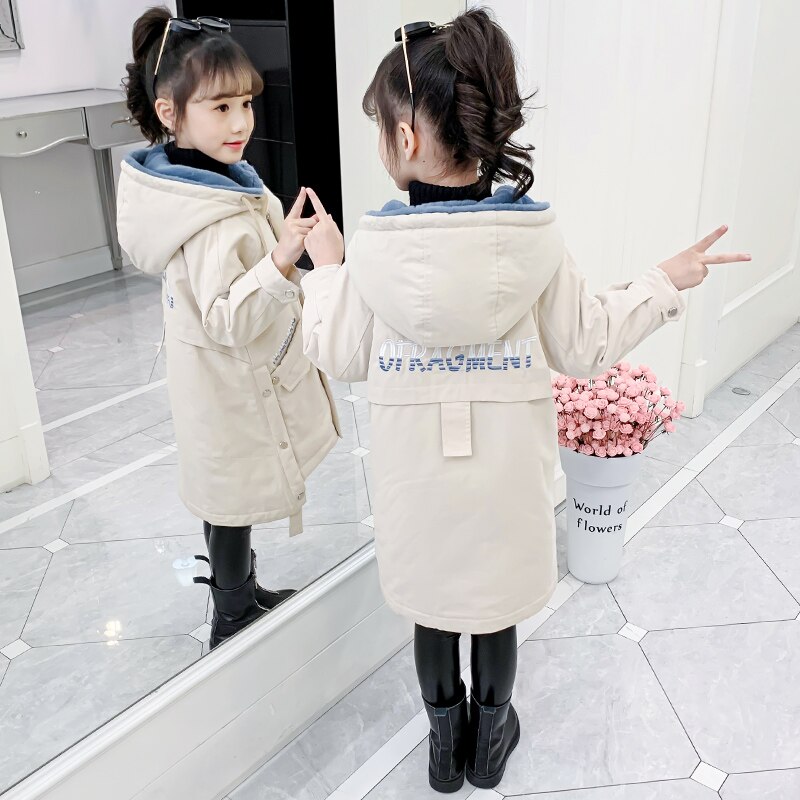 Teens Girls Padded White Jacket Winter Coat Children Kids Outerwear Teenager Warm Parkas Parks for Girls 4 5 6 8 9 10 12 Years