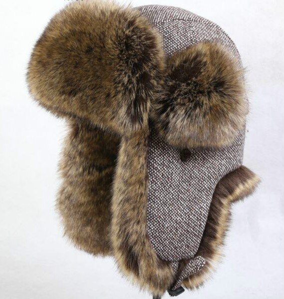 Wollen bont warme muts winter heren wintermutsen voor dames kinderen waterdichte capuchon mutsen