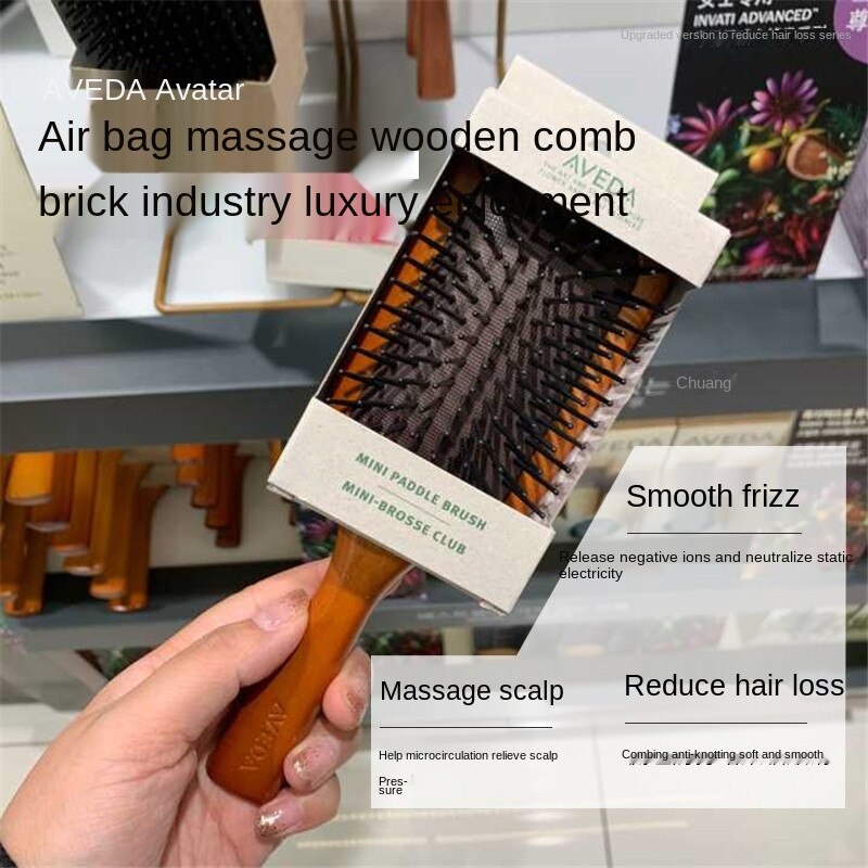For aveda massasje kam gassbag antistatisk hår luftpute tre hårbørste våt krøllete løs hår børste frisør styling