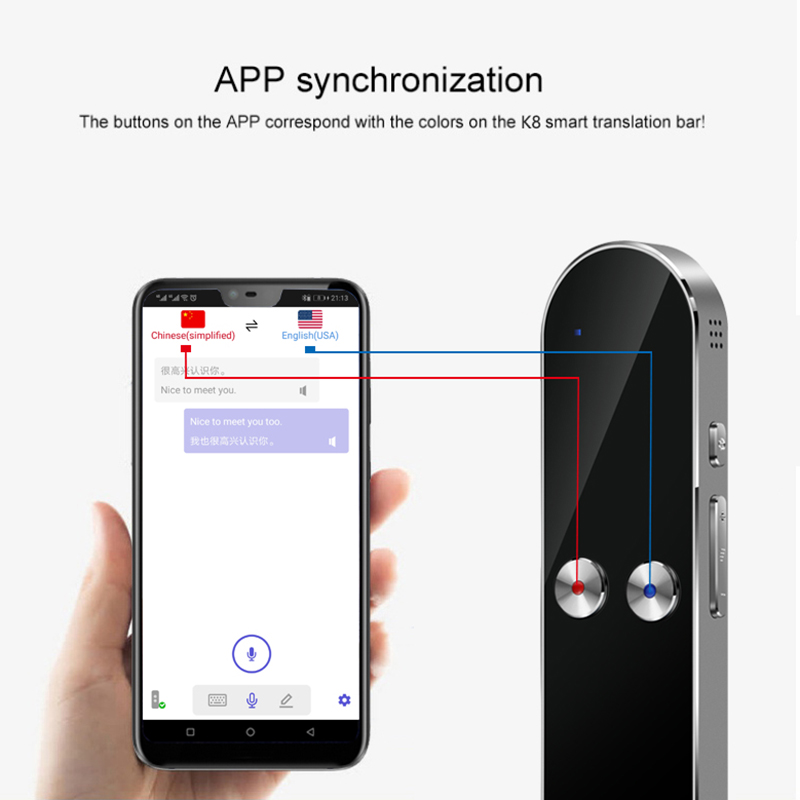 Smart Sprache Übersetzer Gerät Handheld Stimme Übersetzung Maschine Unterstützung 68 Sprachen für Reise Business NC99