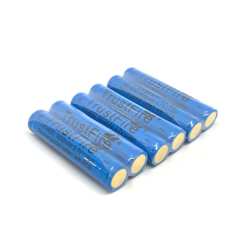 TrustFire Protected TR14650 1600mah 3.7V 14650 Li-ion Rechargeable Battery Camera Flashlight Torch Batteries with PCB