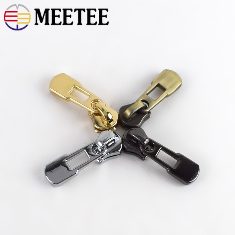 Deslizadores metálicos con cremallera para prendas con cremallera, Kit de reparación de cabezas de cierre con cremallera, accesorios de costura de ropa DIY, KY825, 3 #, 10 Uds.