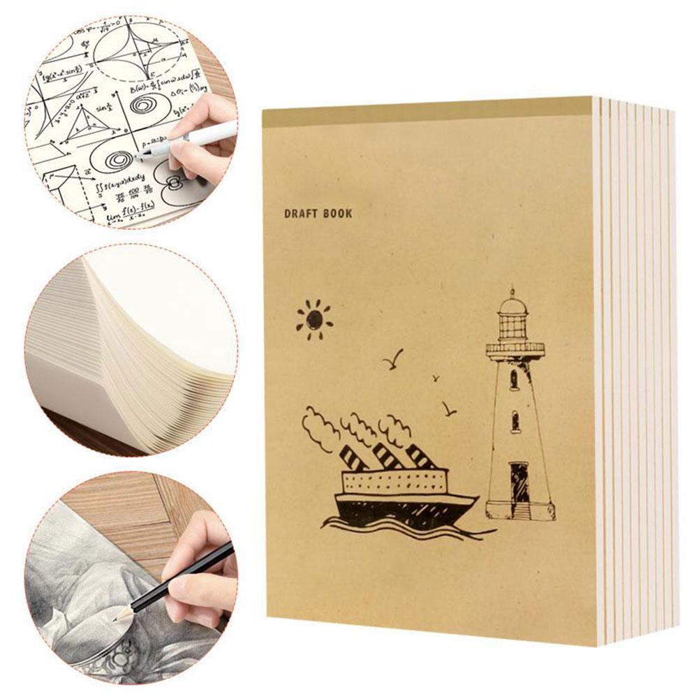 A4 Notebook Blank Inner Page Graffiti Draft Sketchbook Pages Note Paper Painting Thickened Beige 40 For Sketching J7J6