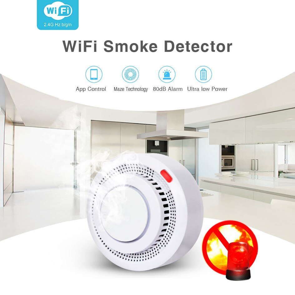 Avatto tuya wifi smart røgdetektor, smart life app brandalarm sensor hjem sikkerhedssystem brandmænd smart home automation