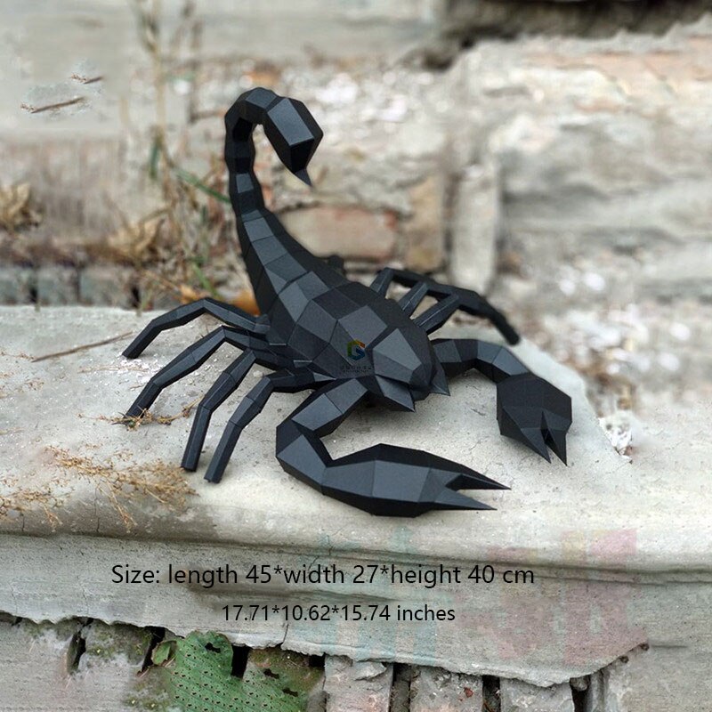 45Cm 3D Paper Model Scorpion DIY Papercraft Animal Stereo Origami Children Toys Office Decoration Handmade Home Craft