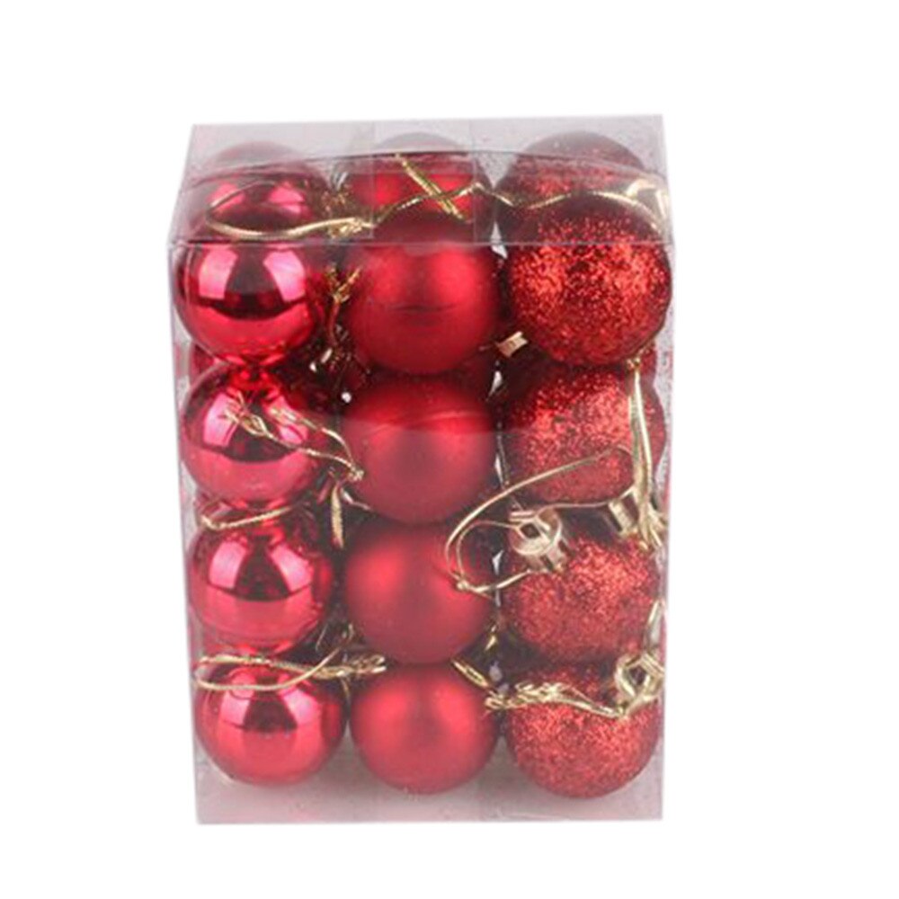 30mm Christmas Xmas Tree Ball Bauble Hanging Home Party Ornament Decor Accessories For Home Christmas Decoration Ornament: RD