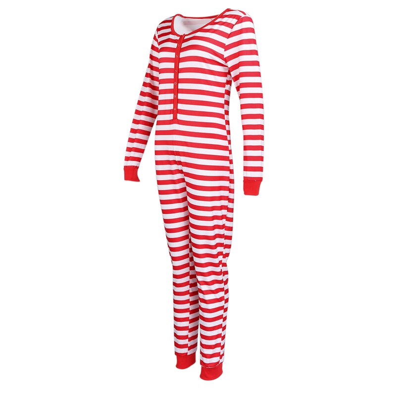 Femmes noël survêtement pyjamas combinaison automne hiver rayé moulante barboteuse maison une pièce femmes vêtements de nuit vêtements de nuit