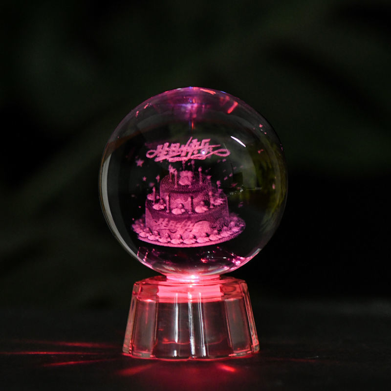 Lámpara de cristal brillante, luz nocturna de galaxia planetaria, bola de cristal, luz de mesita de noche, decoración del hogar, de Navidad: Azul marino