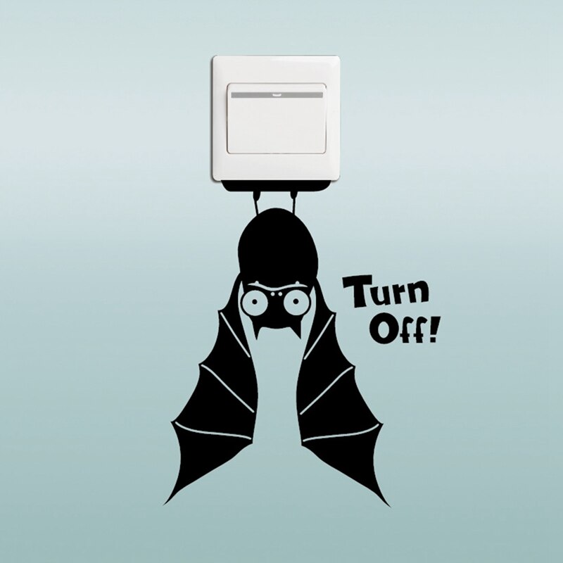 Bat Switch Sticker Cartoon Animals Halloween Decoration Vinyl Wall Stickers