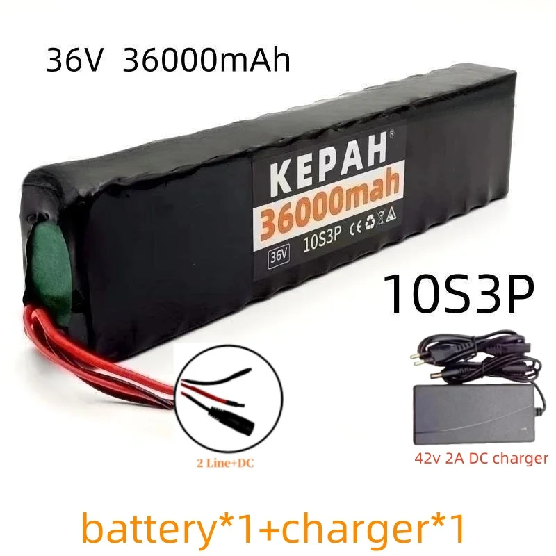 36V 36ah 18650 lithium battery 10s3p 36000mah 1000w 42V electric scooter m365 power battery with battery pack: Silver