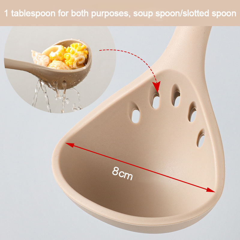 Silicone Kitchenware Cooking Utensils Non-stick Cookware Turner Spatula Spoon Slotted with Wooden Handle Kitchen Cooking Tools