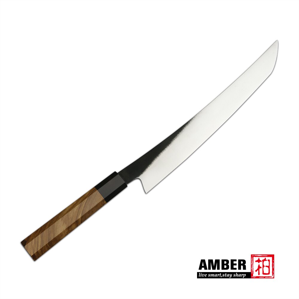 Bernstein 10,5 Zoll Sakimaru Messer 440C Edelstahl Sashimi Messer Berufs Fisch Messer Mit Natürlichen Oliven Holz Griff