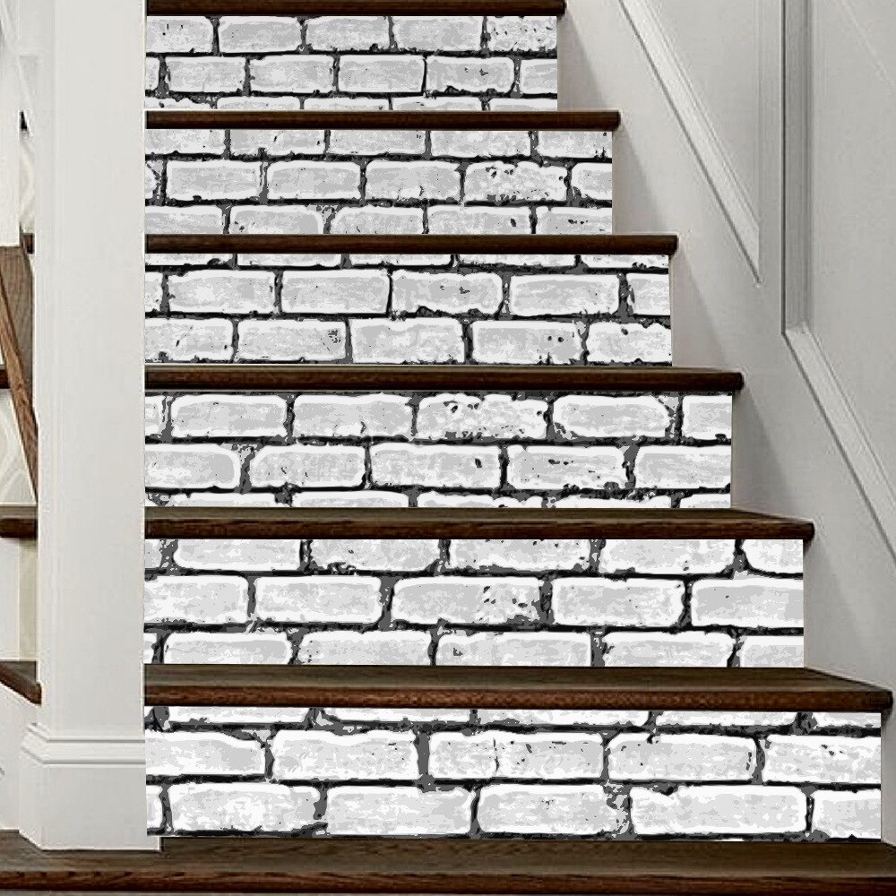 Autocollant 3D en PVC auto-adhésif pour escaliers, 6 pièces, mosaïque pour décoration de maison, escaliers, marches d&#39;escalier, décoration de noël