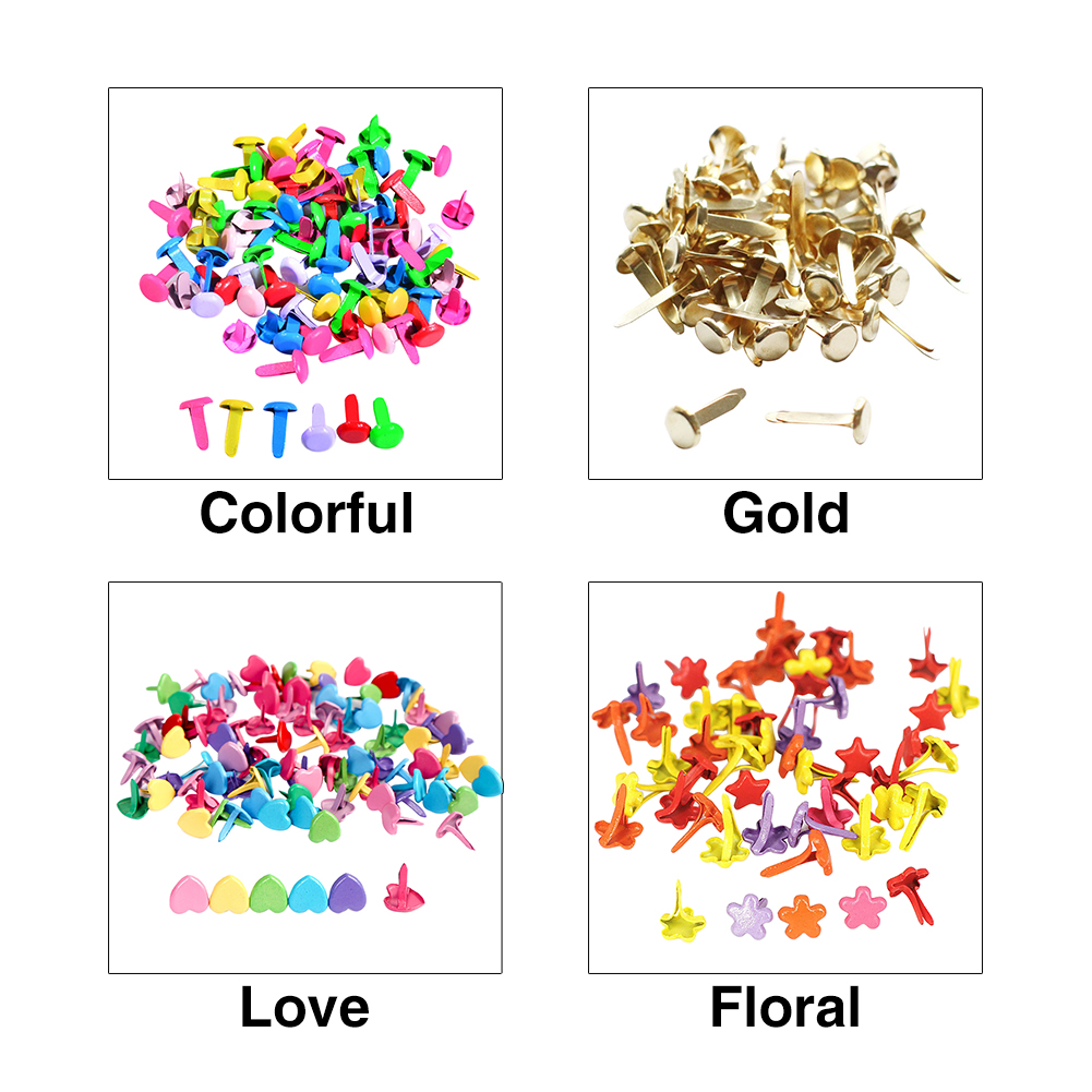 100pcs For Kids Paper Fastener Multipurpose Mini Brads Clasps Card Making Craft DIY Durable Iron Lightweight Scrapbooking Office