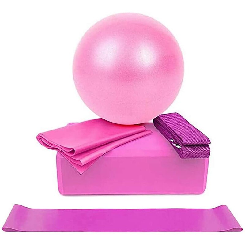 5PCS Yoga Equipment Set Include Yoga Ball Yoga Blocks Stretching Strap Band