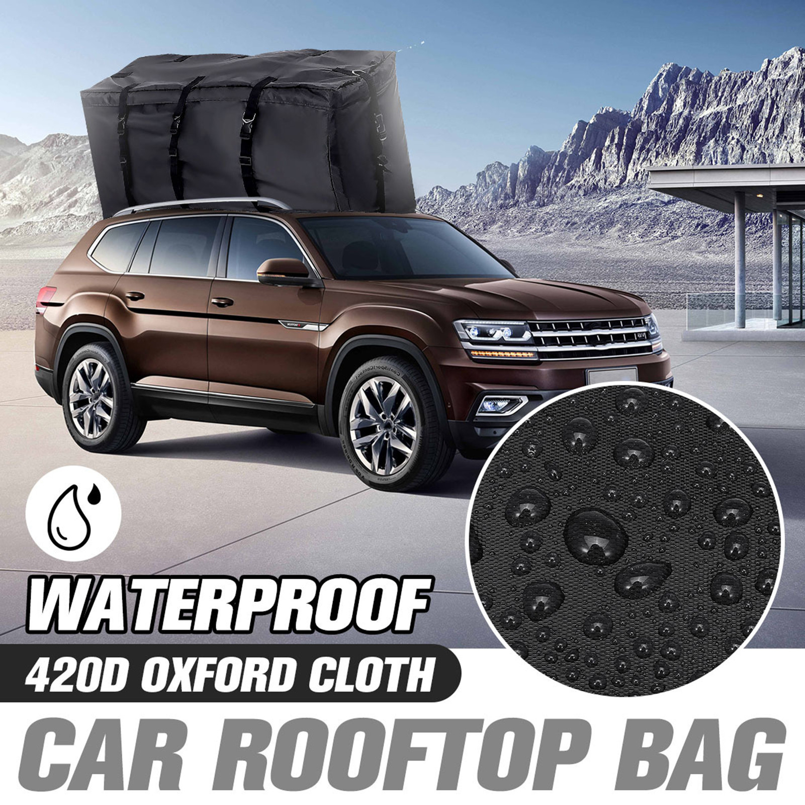 Large Capacity Rooftop Cargo Luggage Carrier Black Storage Bag Travel For SUV Amiable 120x51x51cm Waterproof Car Roof Duffel Bag