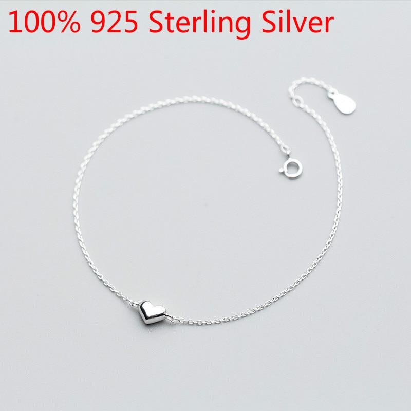 925 Sterling Silber Fußkettchen Romantische Kleine Herz Charme Fußkettchen für Frauen S925 Fußkettchen Armband Einstellbar Länge Edlen Schmuck