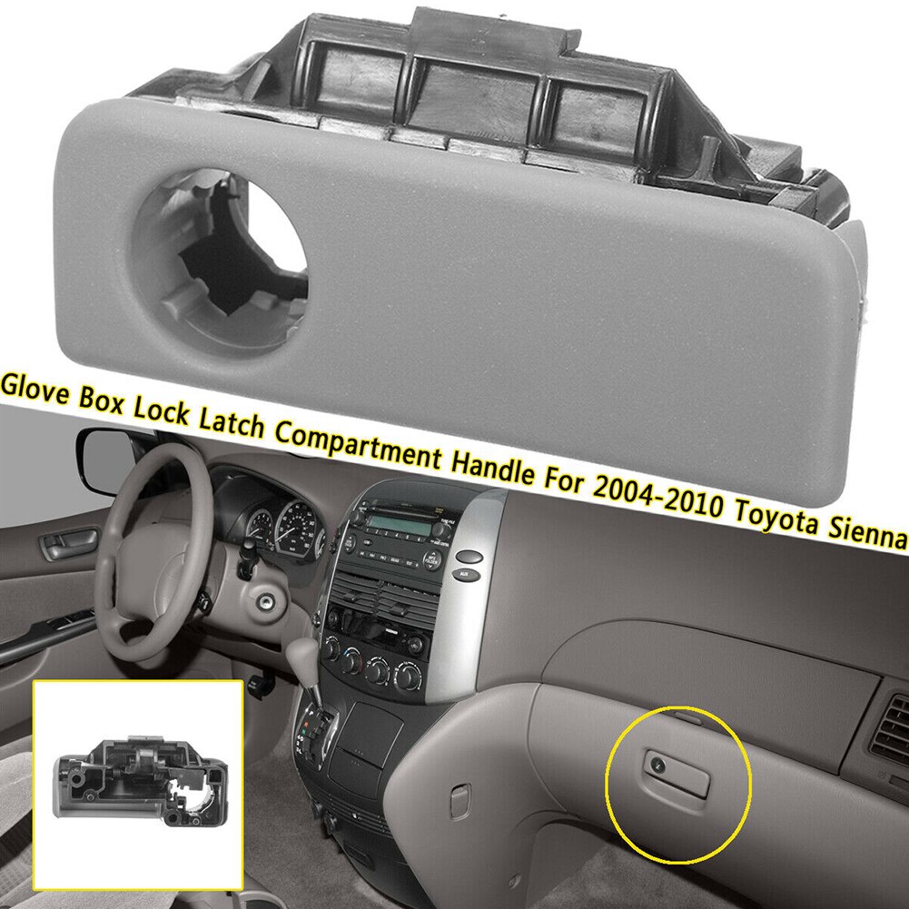 Glove Box Durable Replacement Lock Latch Gray Simple With Hole Easy Install Compartment Handle Practical For Sienna 2004