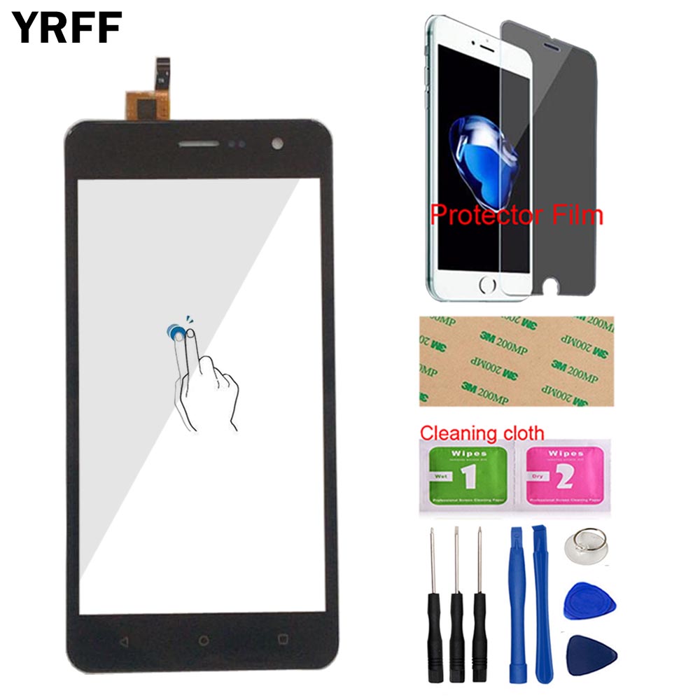 Mobiele Touch Screen Voor Outer Glas Voor Fly Champ FS529 Fs 529 Touch Screen Digitizer Panel Lens Sensor Gereedschap Protector film: Black With Tools