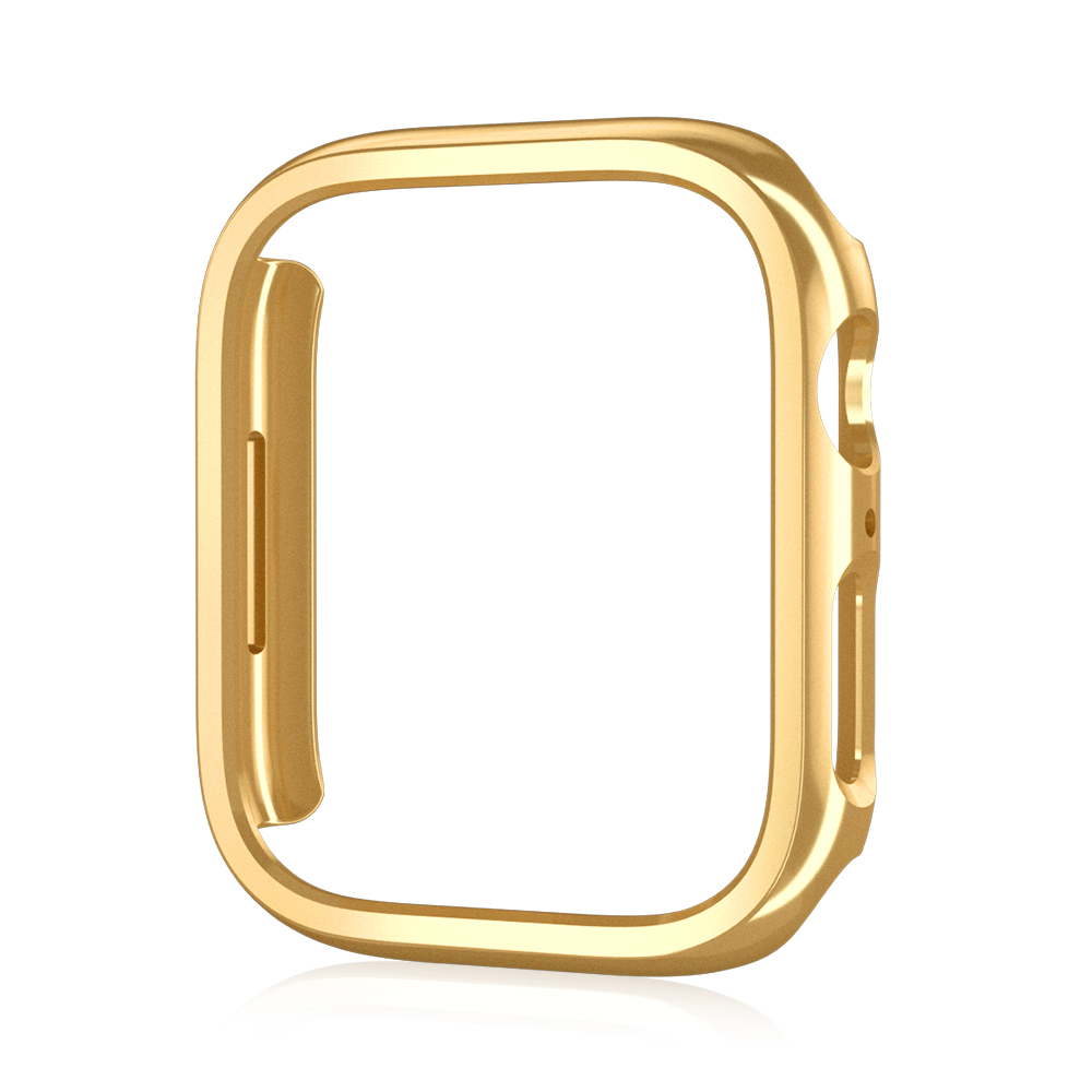 Para Apple Watch 45mm 41mm 38mm 42mm 40mm 44mm cubierta de esqueleto chapada marco duro de la caja del parachoques de PC para iWatch SE 8 7 6 5 4 3 2 1 funda: GOLD / 1.9 Pulgadas y Menos