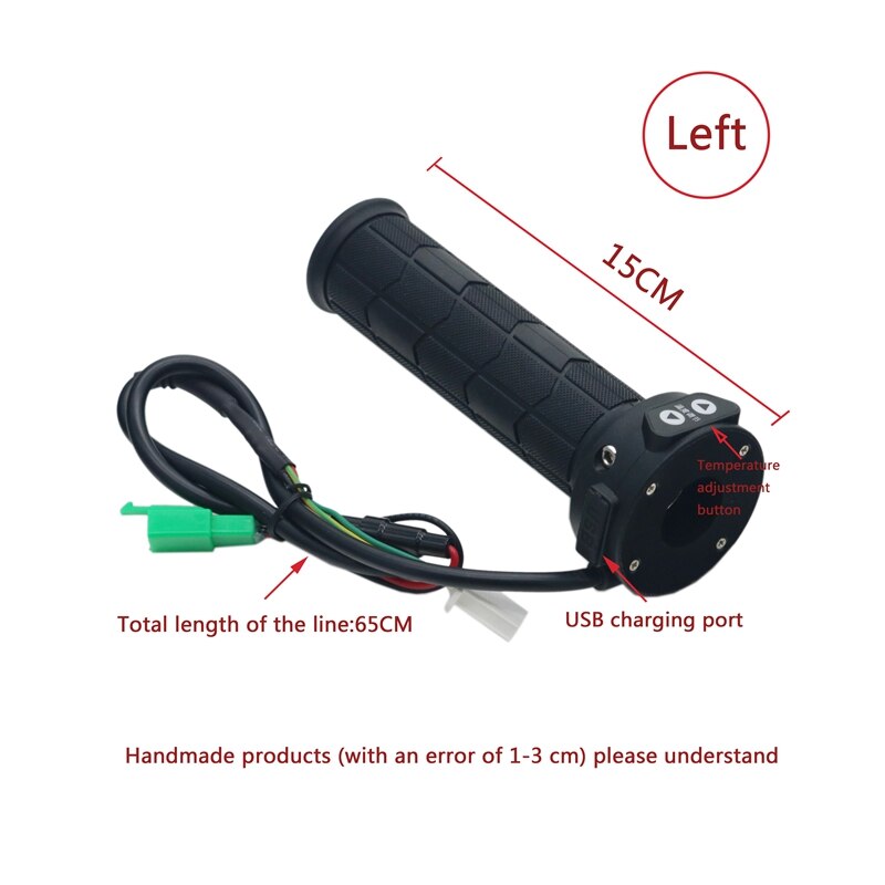 12V 22mm Motocross Manopole a caldo Impugnatura riscaldata per moto Acceleratore in gomma regolabile Impugnatura elettrica ATV Scaldini manubrio bici