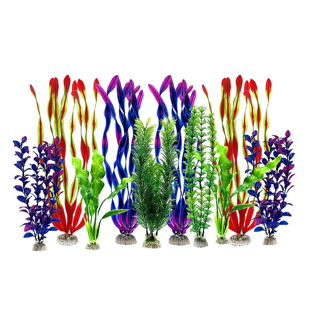 Artificial Water Plants Large Aquarium Plants Plastic Aquarium Decorations Vivid Simulation Creature Aquarium Landscape XBFF: Default Title