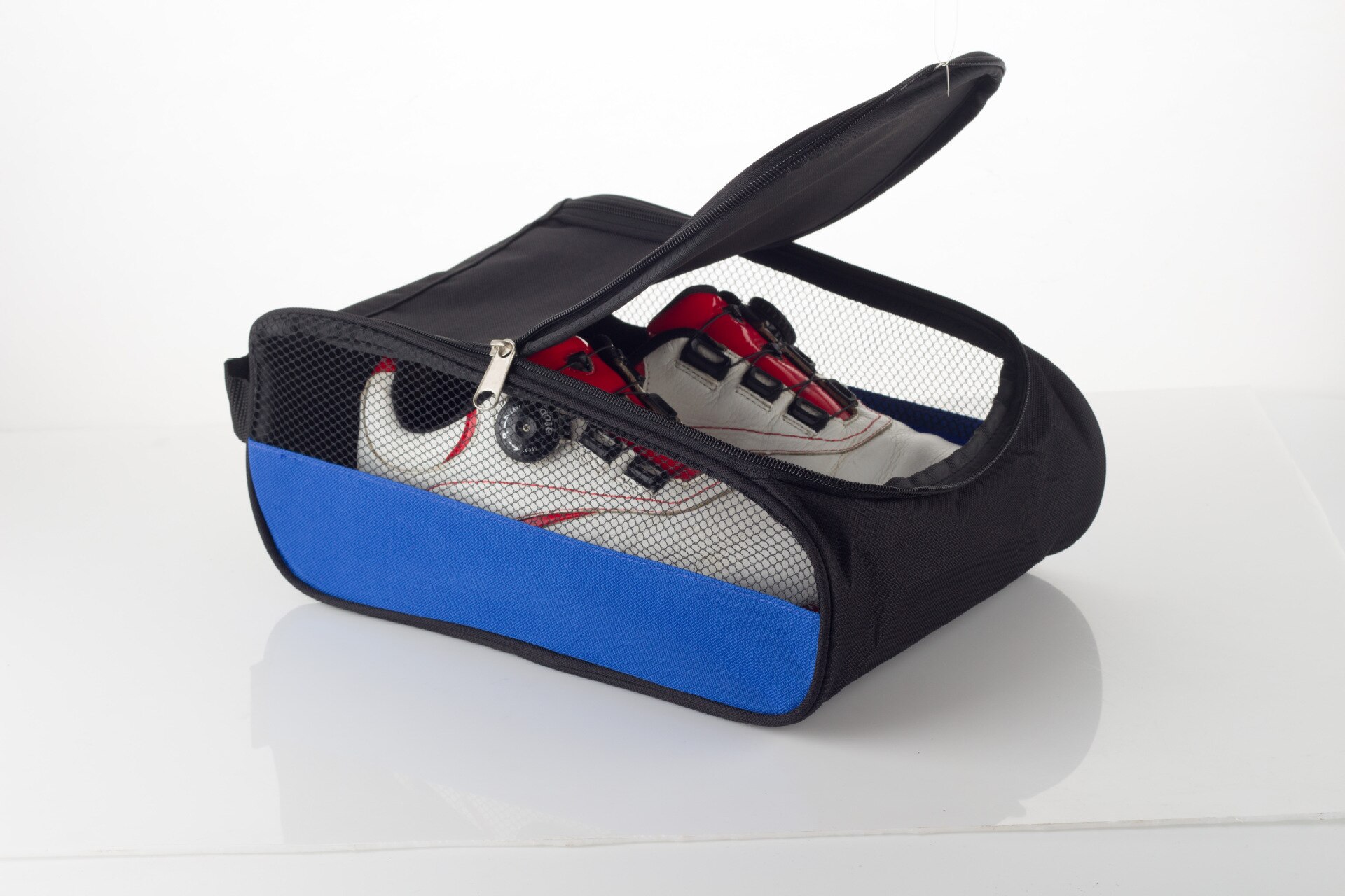 Bolsa de zapatos de Golf para hombre, paquete de zapatos de viaje para recibir, zapatillas de Golf para correr, ropa de Golf para hombre: black blue  B