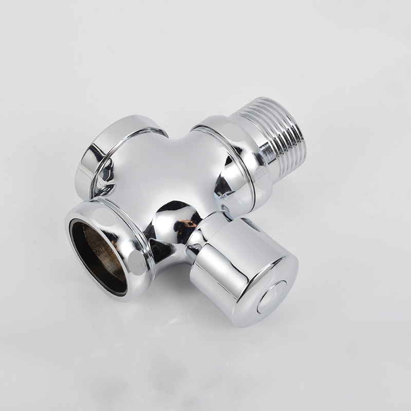 Hand Push Button Four Way Flushing Valve Squatting Toilet Valve Delay Switch Water Tap Wall Mount Faucet Water Faucet: Yellow