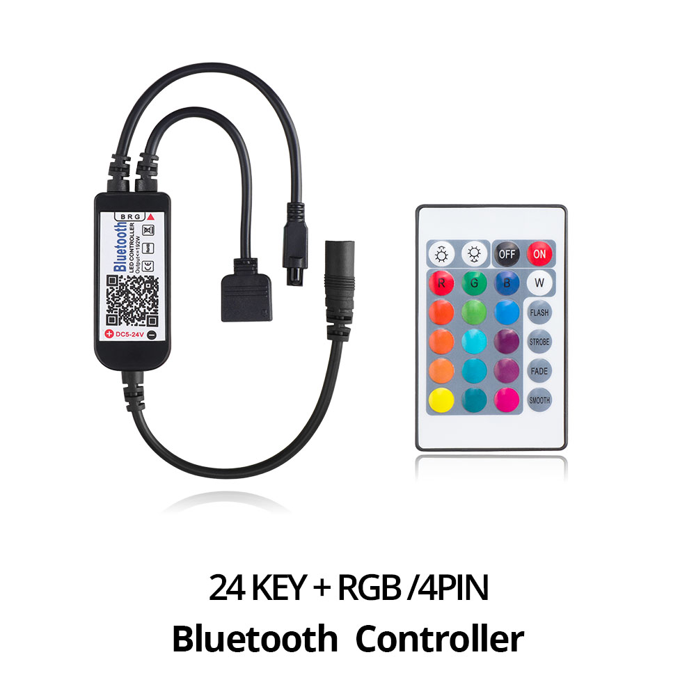 RGB RGBW Bluetooth LED Controller USB / 24 Keys / 40 Keys IR Remote Control / APP Control For RGB / RGBW / RGBWW LED Strip Light: RGB 24Key Bluetooth