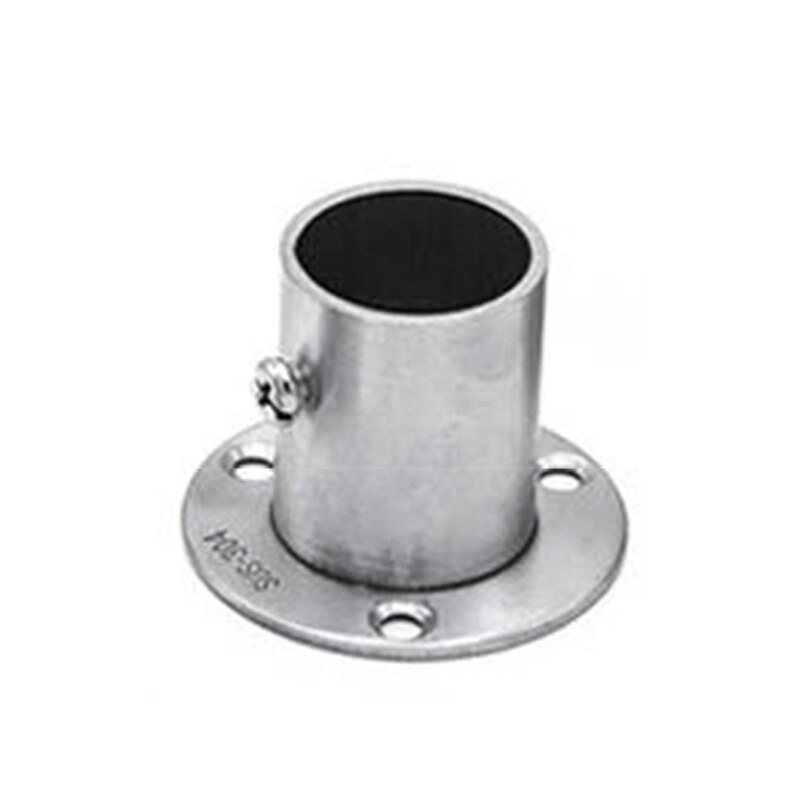 G5AB Stainless Steel Pole Socket Flange Rod Holder Wall Mount Pipe Bracket for Closet Wardrobe Shower Curtain Rod (Silver)