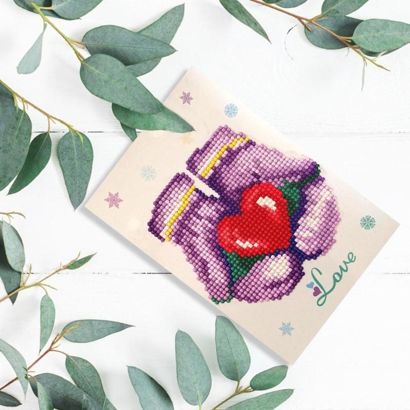 5D DIY Drills Diamond Painting Valentine Greeting Card Party Birthday Diamond Embroidery Cross Stitch Festival Greet Cards