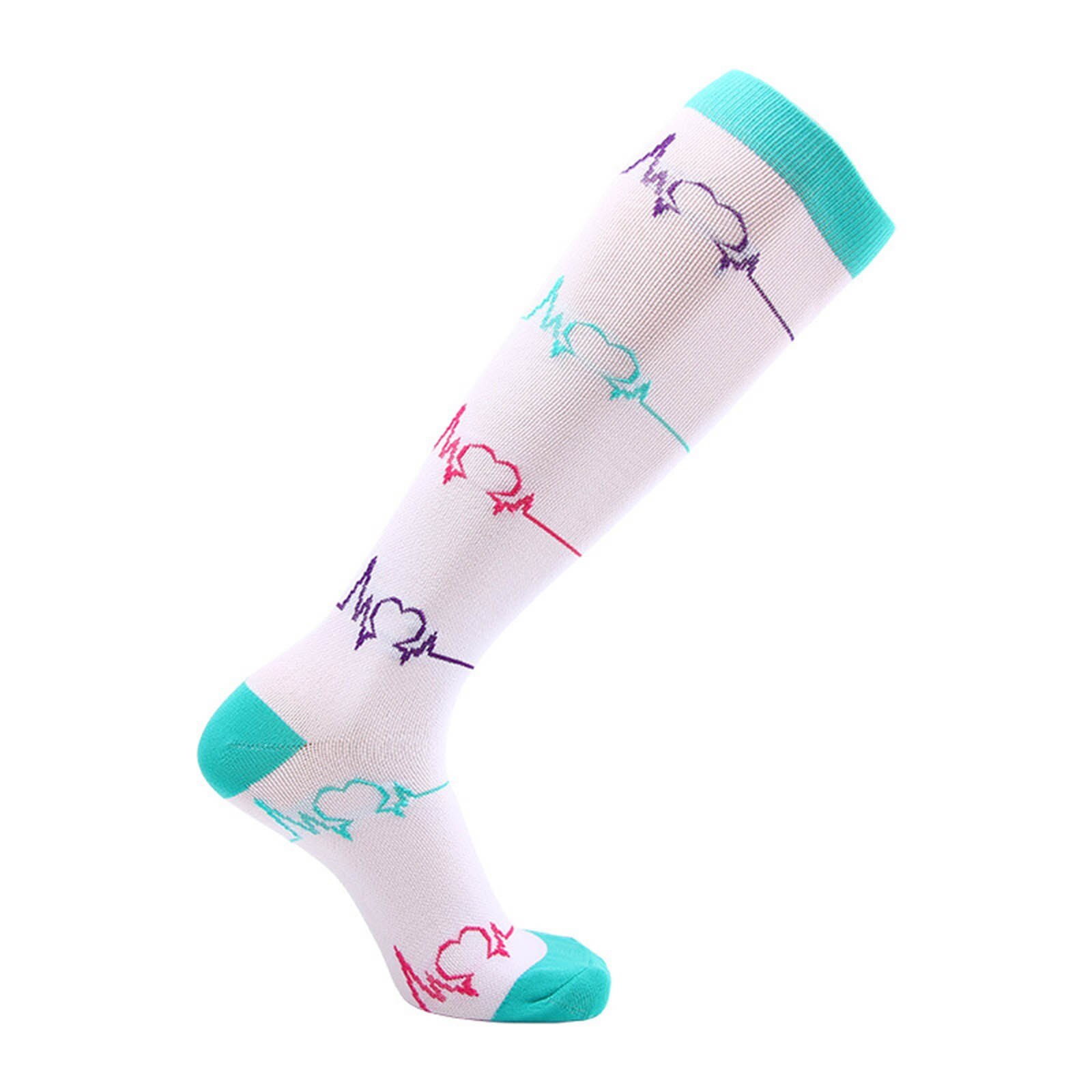 7 Pairs/Lot Mix Compression Stocking Fit Running Unisex Nurses Flight Travel Leg Pressure Compress Christmas Socks