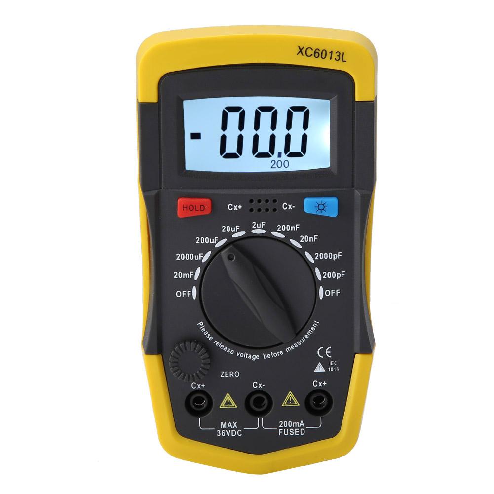 XC6013L Handheld LCD Digital Capacitance Meter Capacitor Tester mF uF Circuit Measure Gauge discount