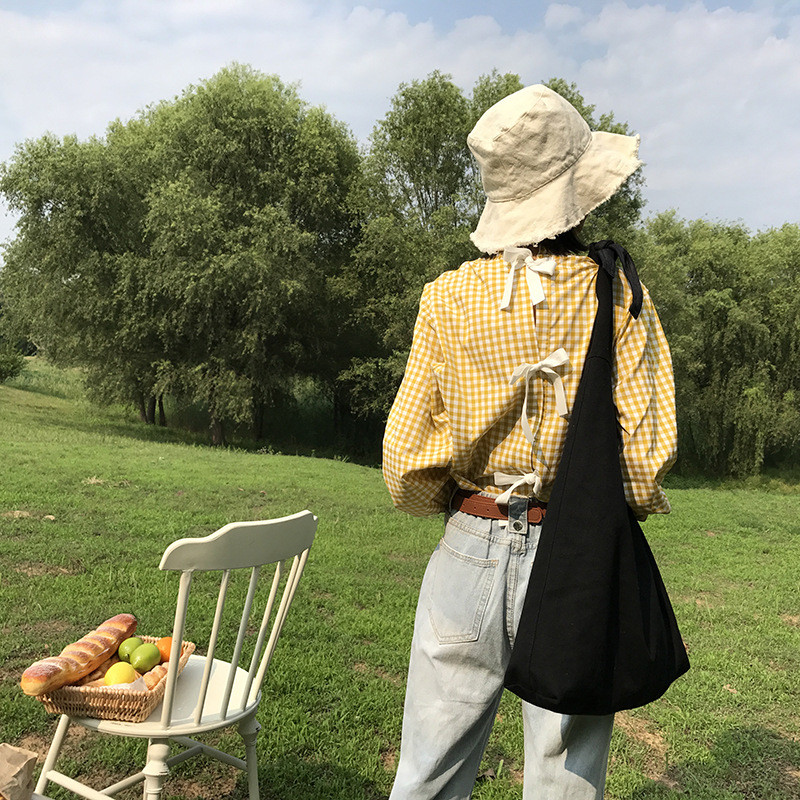 Borsa a tracolla a tracolla scozzese di grande capacità borsa portatile riutilizzabile ecologica per borse da Shopping tascabili da viaggio