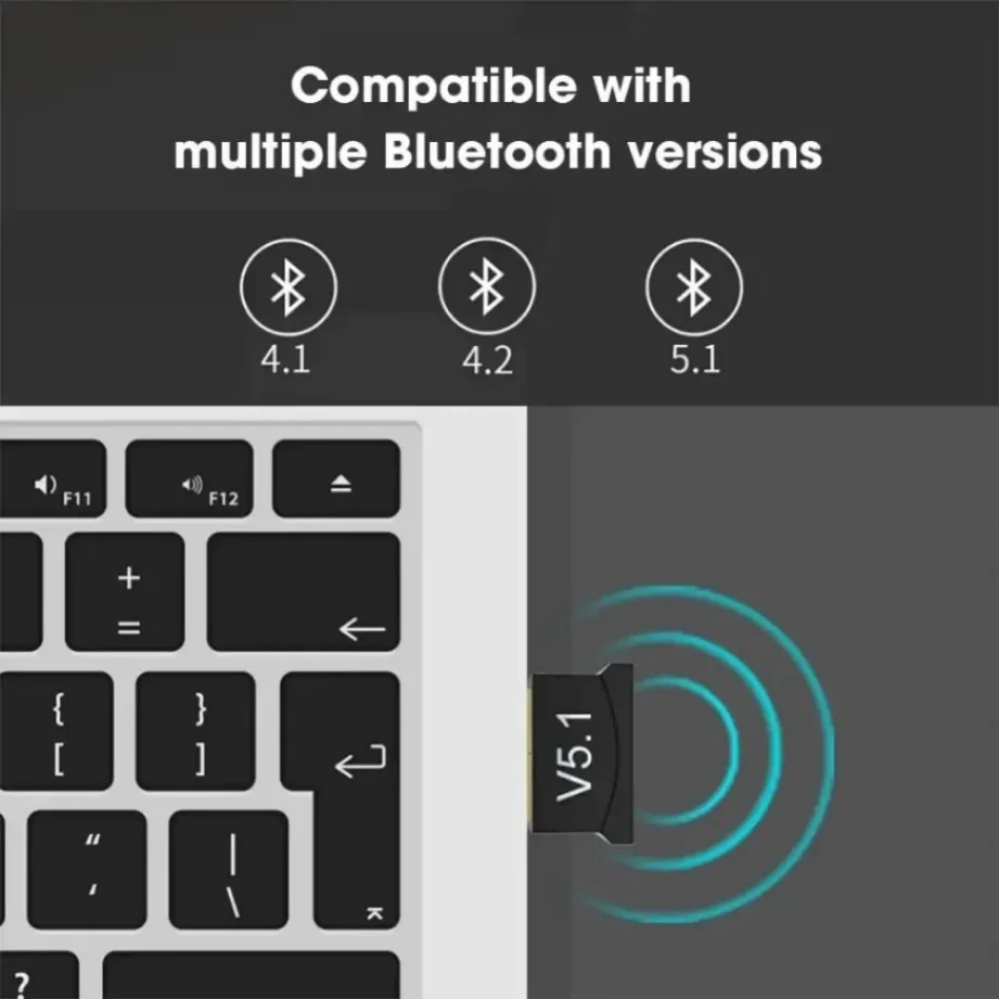 USB Bluetooth 5.3 adattatore trasmettitore ricevitore Bluetooth V5.1 Audio Bluetooth Dongle adattatore USB Wireless per PC Laptop Computer