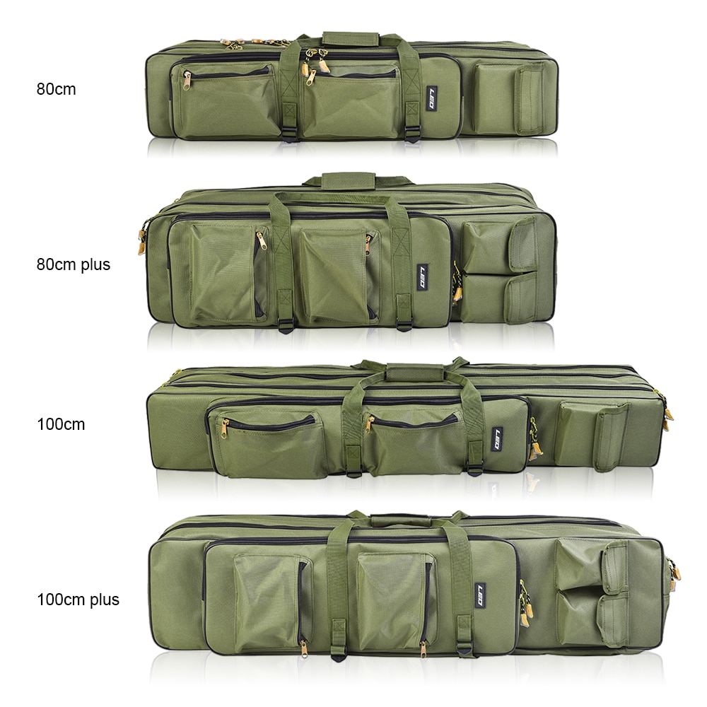 Outdoor 3 Layer Fishing Bag Backpack 80cm/100cm Fishing Rod Reel Case Carrier Bag Fishing Pole Tackle Bag Carry Case Travel Bag