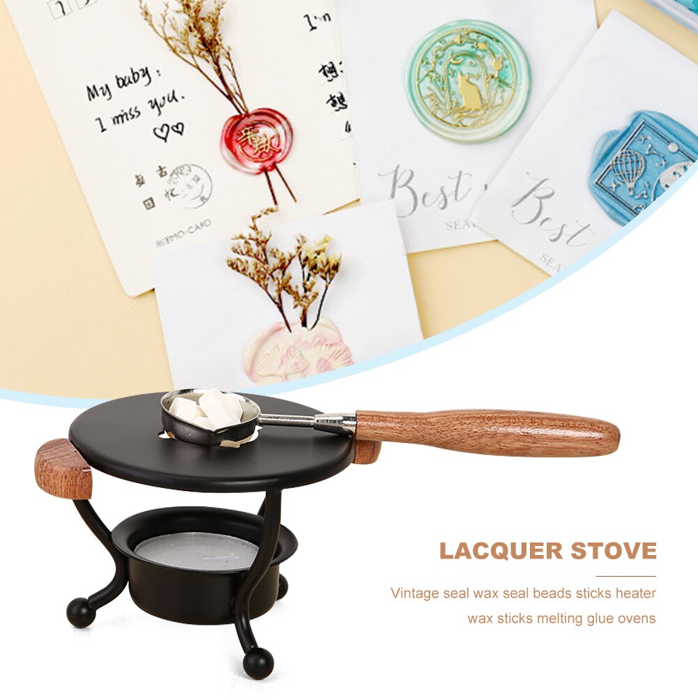 Herten Vorm Retro Lakzegel Stempel Stok Zegellak Oven Warmer Wax Sticks Smelten Lijm Oven Tool Kleine En Draagbare kachel