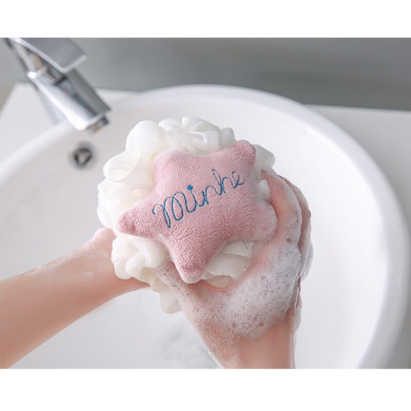 Superzachte bad- en doucheluffaspons, poef, bodyscrub, stervormige badluffaspons voor mannen, vrouwen en kinderen.