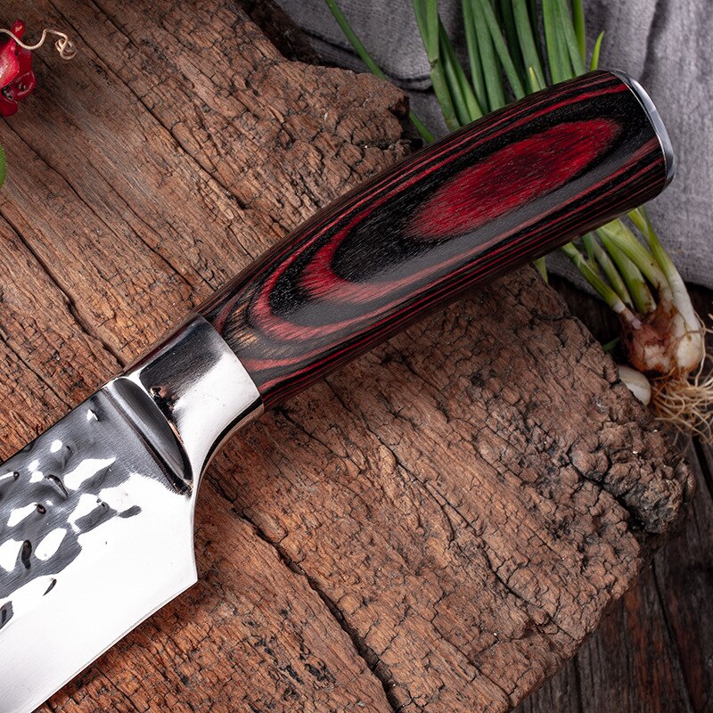 7 "kokskniv smedet rustfrit stål køkkenknive til kød fisk frugtgrøntsager, der skiver spaltekniv