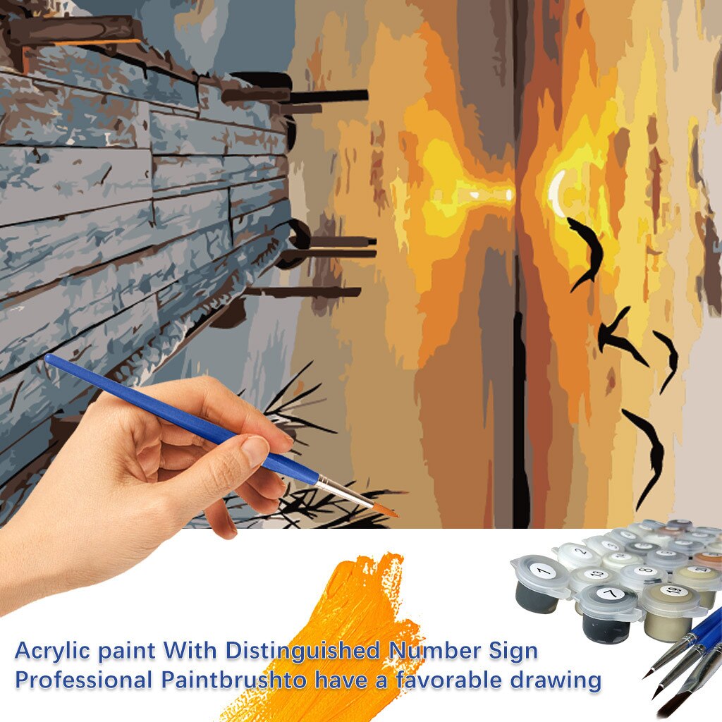 Diy pintura cuadro hecho a mano Multicolor patrones Kit colorear cuadros por números pinturas al óleo decoración del hogar: C