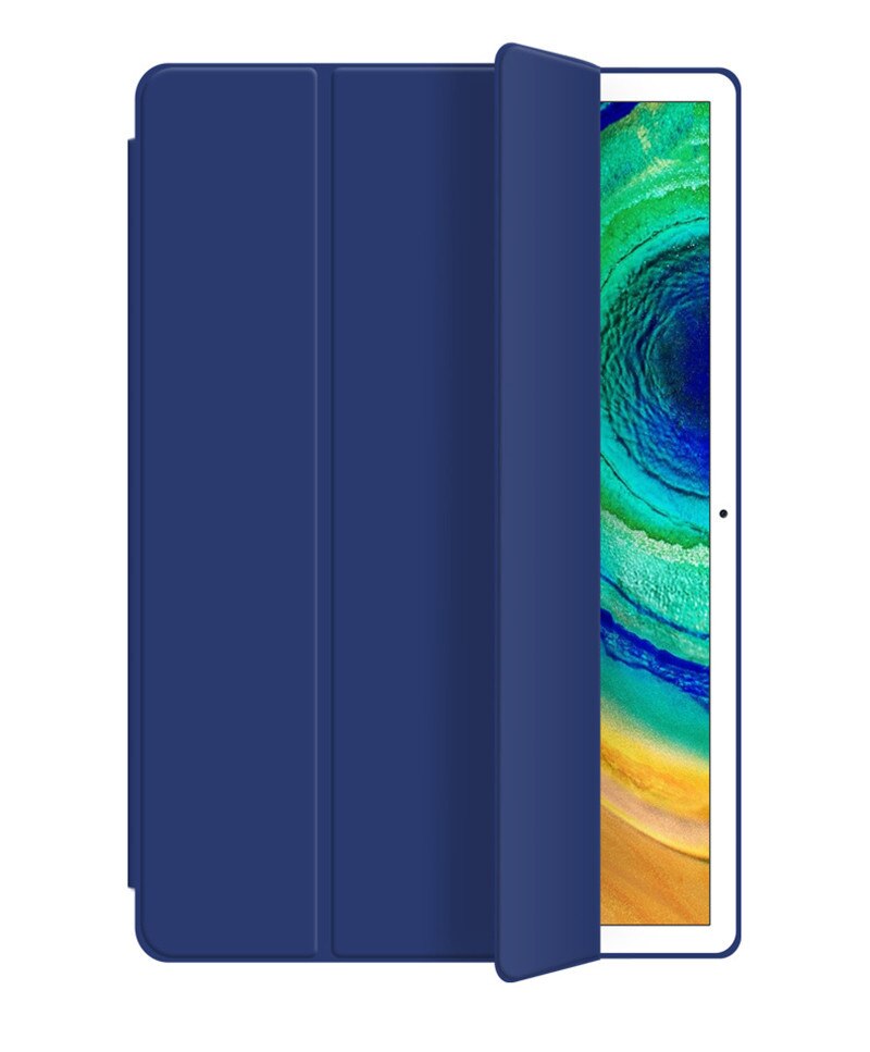 Silicone Cover For Huawei Mediapad M6 8.4 VRD-W09/-AL09 /M6 10.8 SCM-AL09/w09 Flip Silicone Stand for mediapad m6 Case +film+pen: blue / For M6 8.4 inch