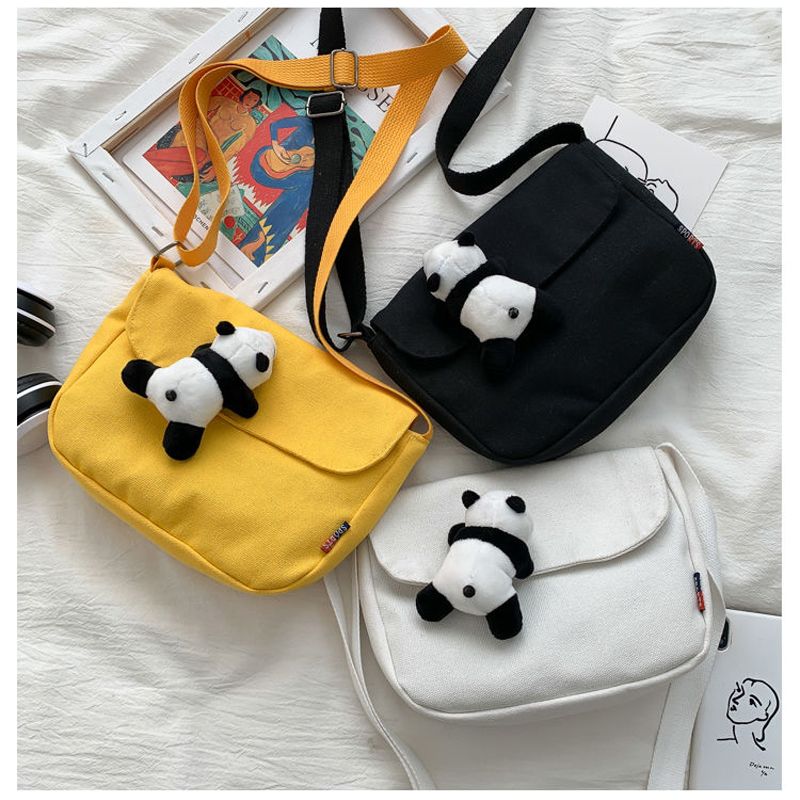 Borsa a tracolla con ciondolo Panda carino borsa a tracolla Casual solida Shopping Street School 2021 borsa a tracolla New Fashion Trend