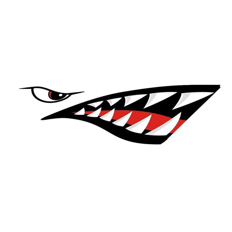 2 Pcs Waterdichte Haaientanden Mond Vinyl Decal Stickers Auto Motorfiets Roeiboten Voor Kayak Kano Dinghy Boot Decoratie
