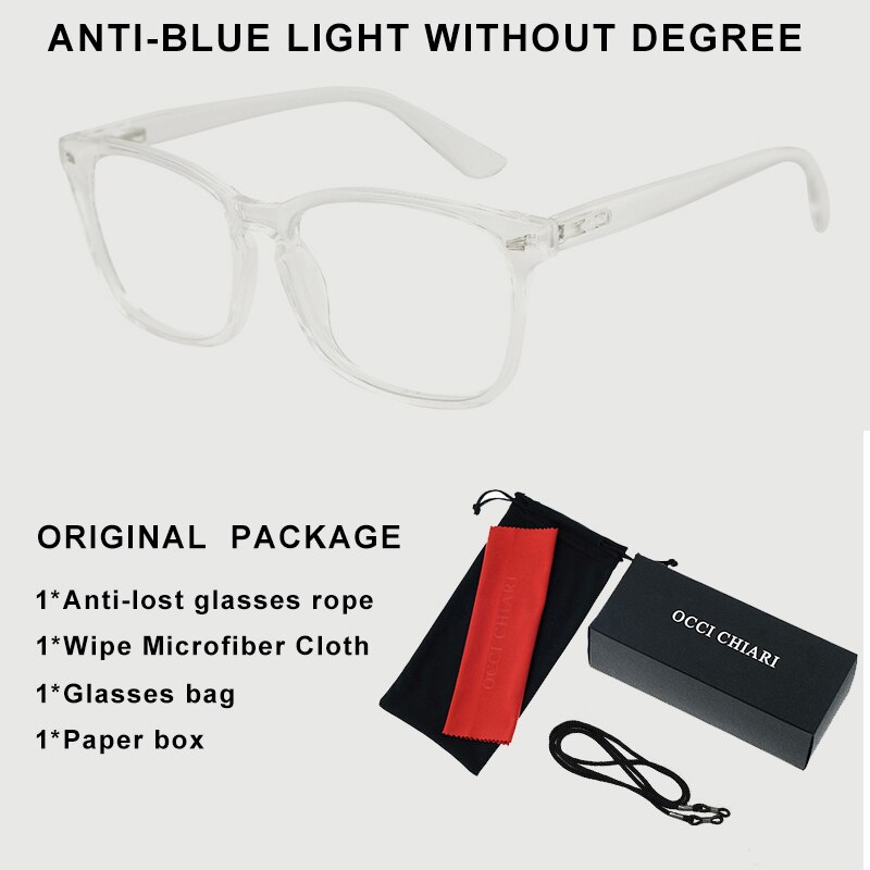 Blue Light Blocking Glasses Frame Women Oversized Eyewear Transparent Computer Glasses Eyeglasses Frames очки OCCI CHIARI OC5121: C4A Transparent