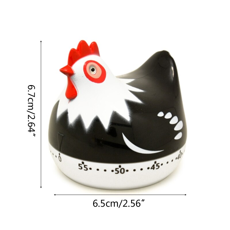 55 Minutes Novelty Chicken Kitchen Timer Mechanical Rotating Alarm for Cooking M68E